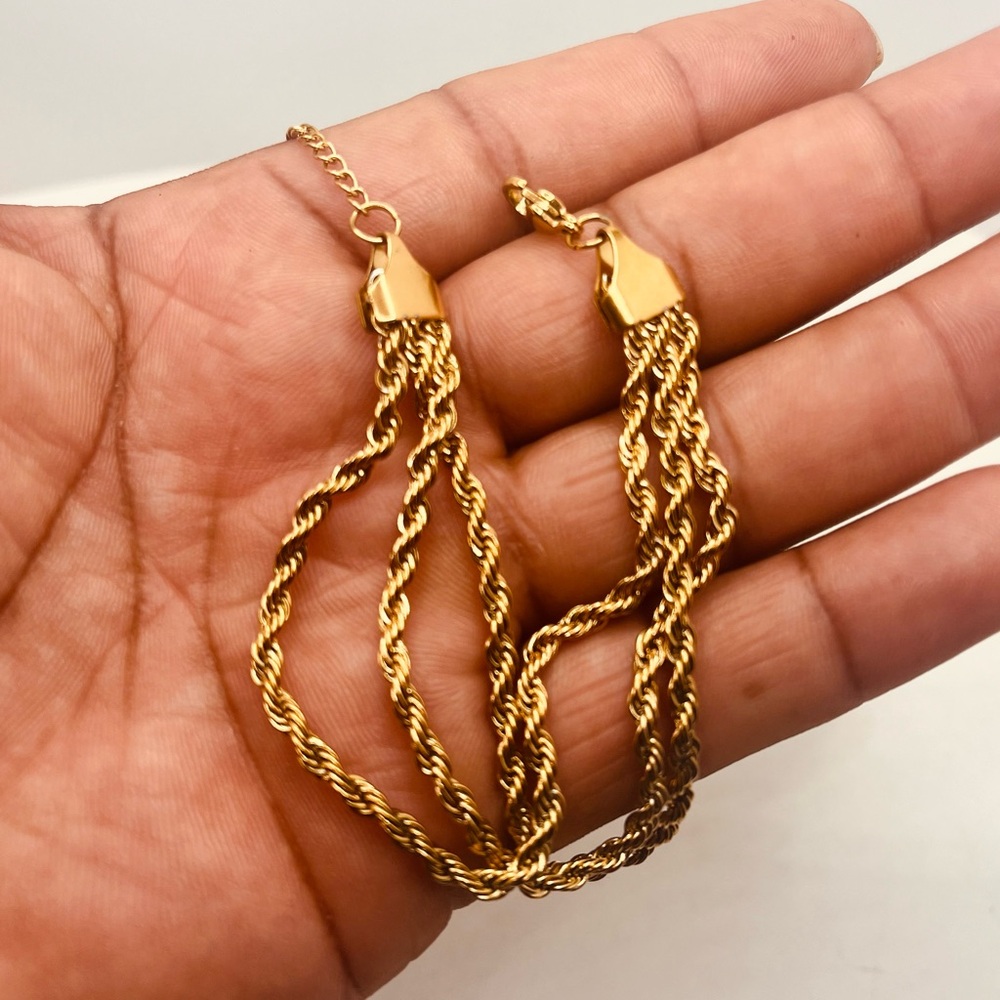 Stainless steel bracelet unisex 3 layers design